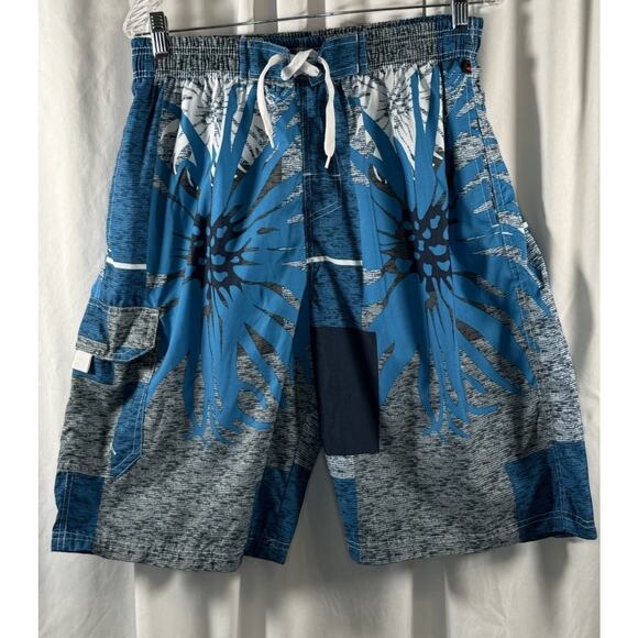 NBN Gear Men's Swim Shorts Trunks Surf Beach Resort Blue Gray White XL 87-39 - Picture 11 of 15